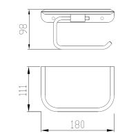 Бумагодержатель с полкой для телефона ABBER Nord AA1530 хром схема 2