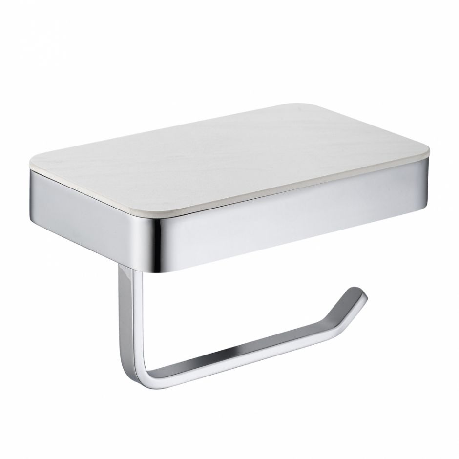 Изображение Бумагодержатель с полкой для телефона ABBER Westen AA1730 хром