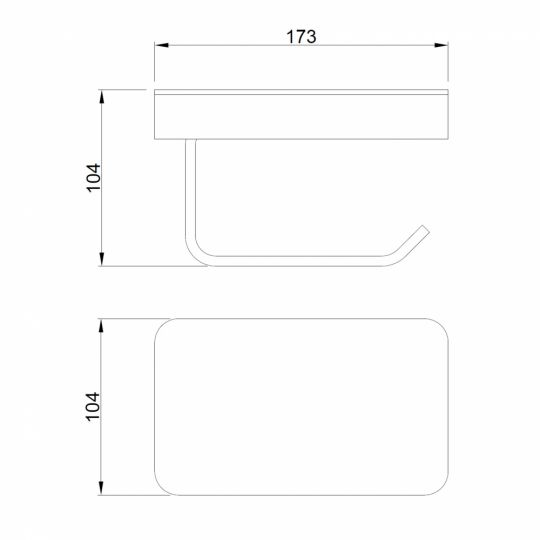 Бумагодержатель с полкой для телефона ABBER Westen AA1730B черный матовый схема 2
