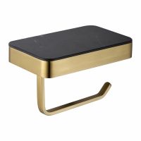 Бумагодержатель с полкой для телефона ABBER Westen AA1730G золото схема 1