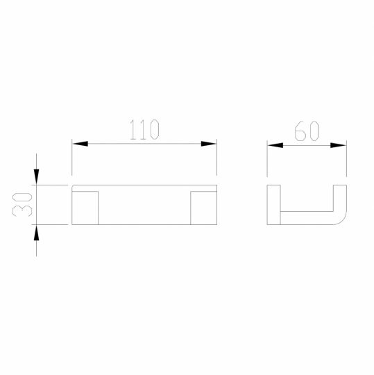 Крючок двойной ABBER Westen AA1750B черный матовый схема 2