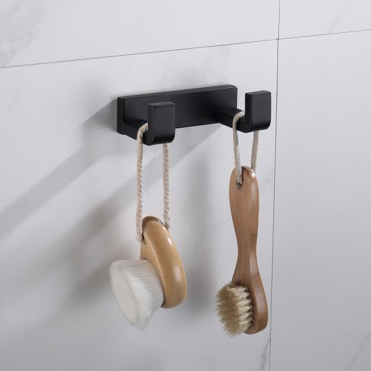 Крючок двойной ABBER Westen AA1750B черный матовый схема 3