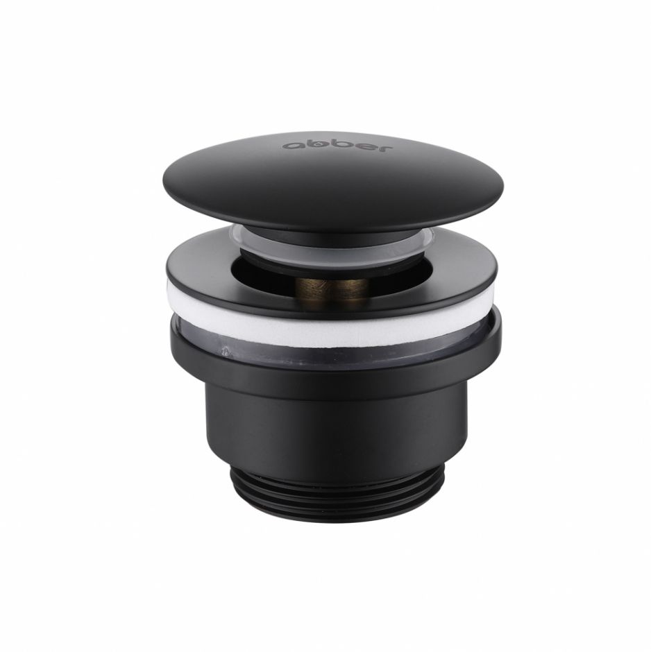 Изображение Донный клапан ABBER AF0011B без перелива, клик-клак, черный матовый