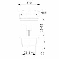 Донный клапан ABBER AF0012NG без перелива, фиксированный, никель схема 2