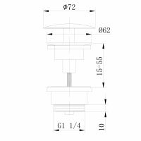Донный клапан ABBER AF0012SP без перелива, фиксированный, сатин схема 2 Донный клапан ABBER AF0012SP без перелива, фиксированный, сатин схема 2