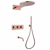 Душевая система ABBER Wasser Kreis AF8150RG скрытого монтажа с изливом, термостат, розовое золото схема 1