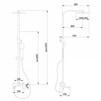 Душевая стойка ABBER Daheim AF8216WL с изливом, белая матовая схема 2
