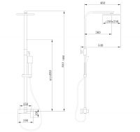 Душевая стойка ABBER Daheim AF8220BL без излива, черный матовый схема 2