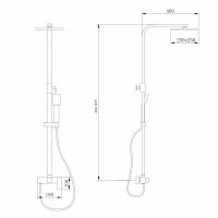 Душевая стойка ABBER Daheim AF8220NGL без излива, никель схема 2