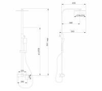 Душевая стойка ABBER Daheim AF8220WL без излива, белая матовая схема 2 Душевая стойка ABBER Daheim AF8220WL без излива, белая матовая схема 2