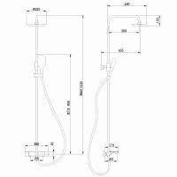 Душевая стойка ABBER Thermostat AF8516SPL с термостатом и изливом, сатин схема 2