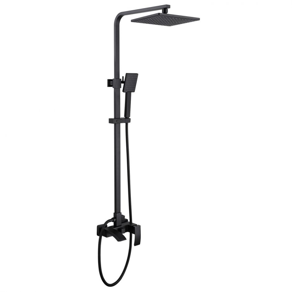 Изображение Душевая стойка ABBER Wasserfall AF8616B с изливом, черная матовая