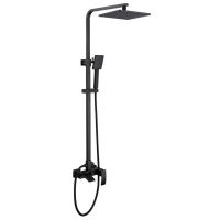 Душевая стойка ABBER Wasserfall AF8616BL с изливом, черный матовый схема 1