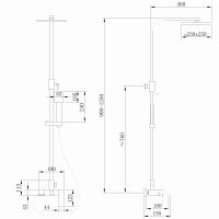 Душевая стойка ABBER Wasserfall AF8616G с изливом, золото матовое схема 2