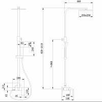 Душевая стойка ABBER Wasserfall AF8616SPL с изливом, сатин схема 2