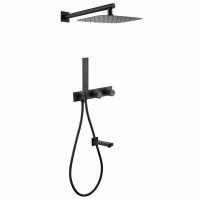 Душевая система ABBER Rund AF8717B скрытого монтажа с изливом, черная матовая схема 1