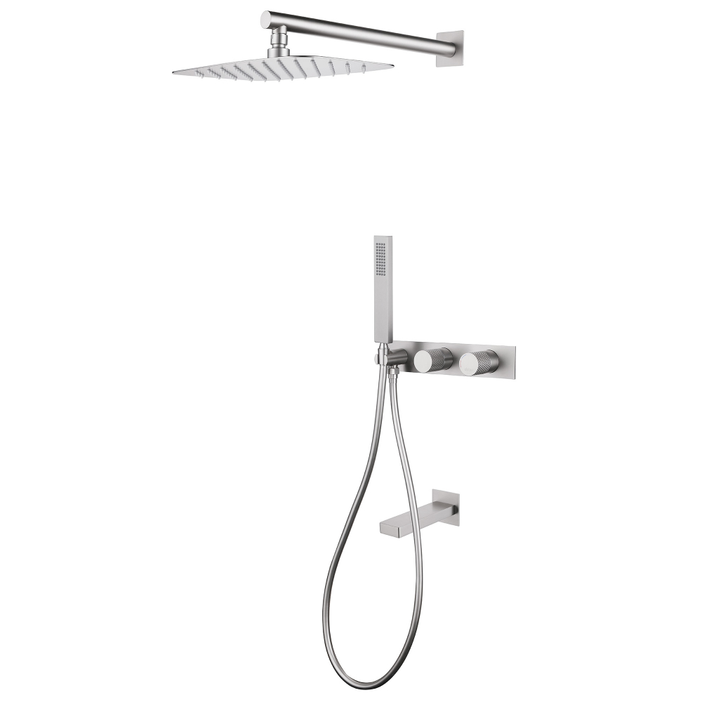 Душевая система ABBER Rund AF8717SP скрытого монтажа с изливом, сатин цена от 66 556 ₽ Фото Душевая система ABBER Rund AF8717SP скрытого монтажа с изливом, сатин