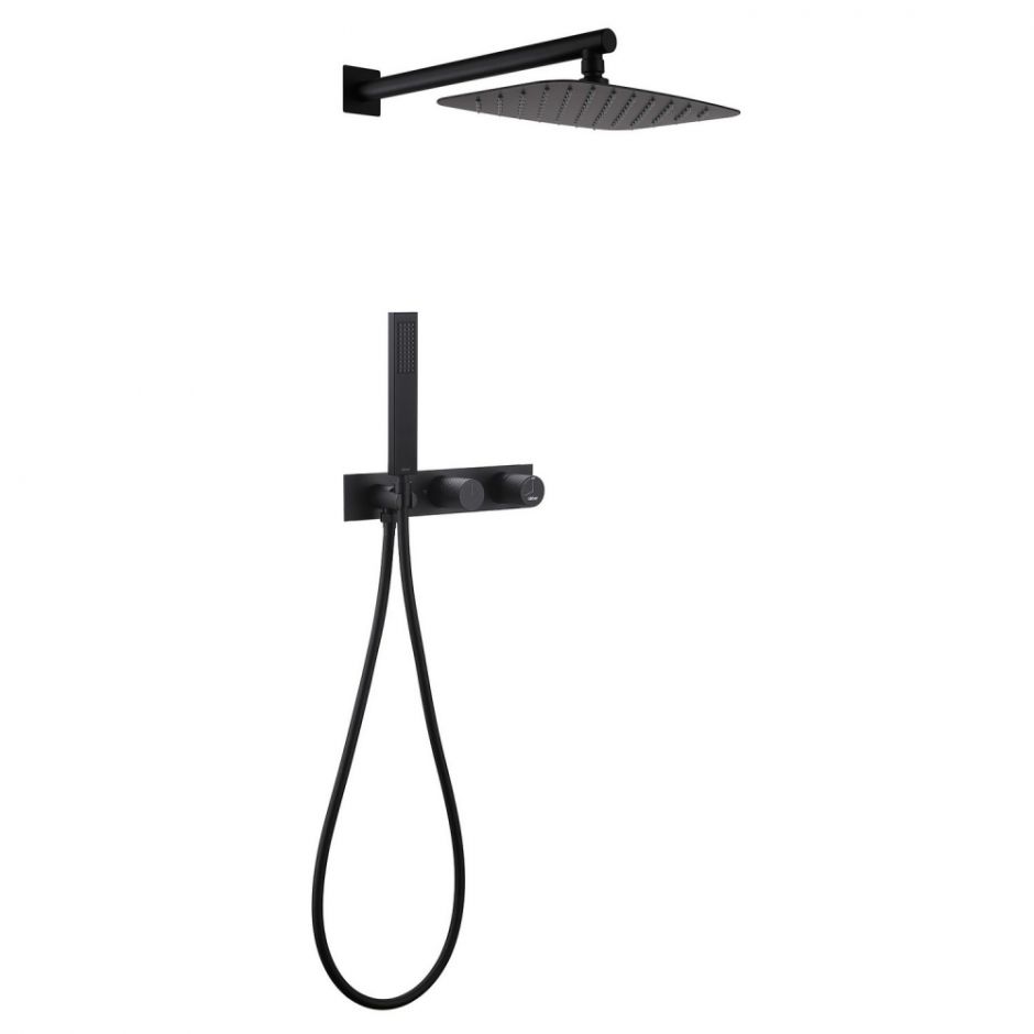 Изображение Душевая система ABBER Rund AF8718B скрытого монтажа без излива, черный матовый