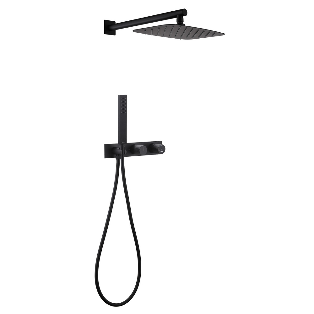 Душевая система ABBER Rund AF8718B скрытого монтажа без излива, черный матовый цена от 49 000 ₽ Фото Душевая система ABBER Rund AF8718B скрытого монтажа без излива, черный матовый