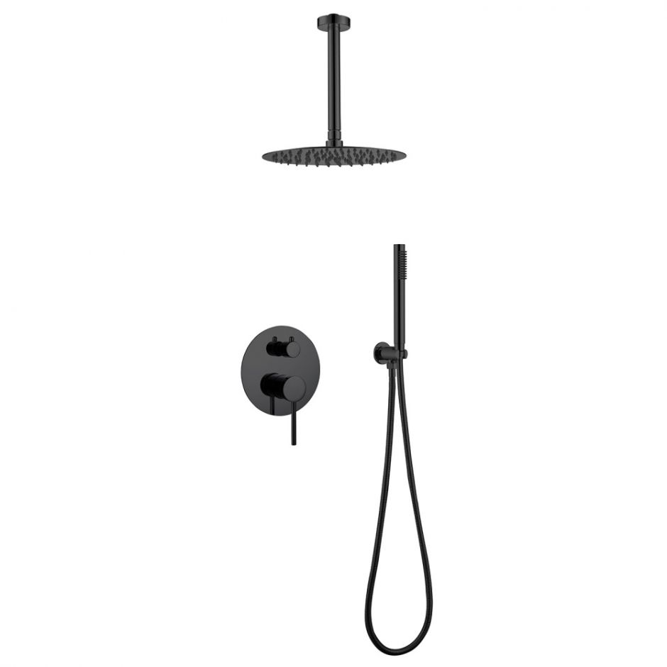 Изображение Душевая система ABBER Emotion AF8821B скрытого монтажа без излива, черная матовая