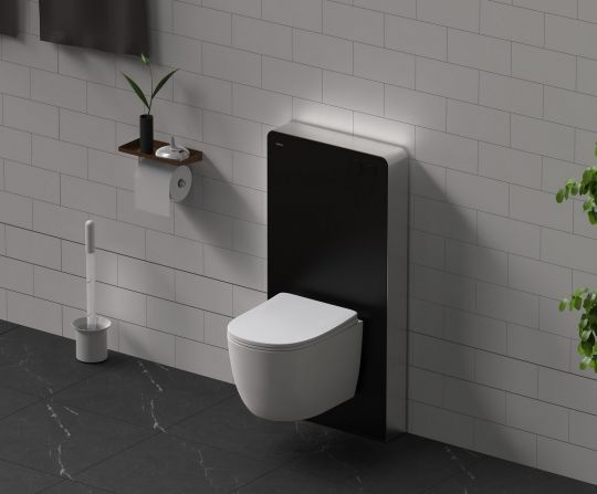 Инсталляционный модуль внешнего монтажа ABBER AC0107MB для подвесного унитаза, черный схема 3