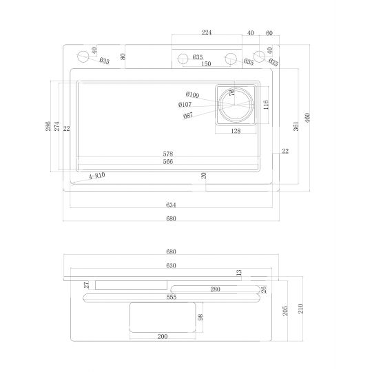 Кухонная мойка ABBER Wasser Kreis AF2194NG никель схема 2