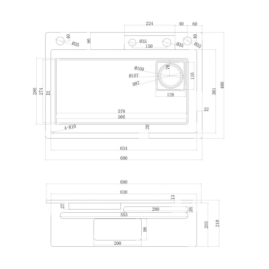 Кухонная мойка ABBER Wasser Kreis AF2194B черная матовая ФОТО