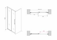 Душевая дверь ABBER Schwarzer Diamant AG30160H 160 см схема 2 Душевая дверь ABBER Schwarzer Diamant AG30160H 160 см схема 2