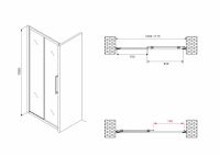 Душевая дверь ABBER Schwarzer Diamant AG30170BMH 170 см схема 2 Душевая дверь ABBER Schwarzer Diamant AG30170BMH 170 см схема 2
