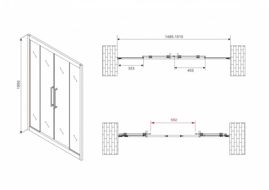 Душевая дверь ABBER Schwarzer Diamant AG33150BH 150 см ФОТО