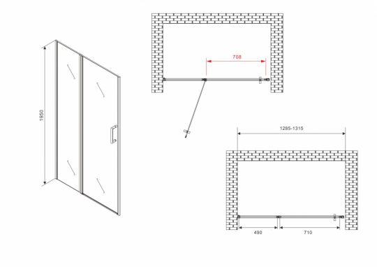 Душевая дверь ABBER Sonnenstrand AG04130S 130 см схема 2