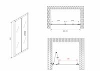 Душевая дверь ABBER Sonnenstrand AG07090B 90 см схема 2