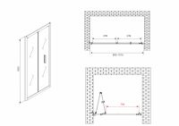 Душевая дверь ABBER Sonnenstrand AG07100 100 см схема 2