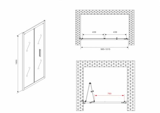 Душевая дверь ABBER Sonnenstrand AG07100 100 см схема 2