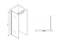 Душевая перегородка ABBER Immer Offen AG61090B схема 2