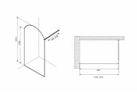 Душевая перегородка ABBER Immer Offen AG64100BN8 схема 2 Душевая перегородка ABBER Immer Offen AG64100BN8 схема 2