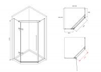 Душевой уголок ABBER Ewiges Wasser AG05090 90х90 см схема 2