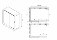 Душевой уголок ABBER Komfort AG93130B-S102B 130х100 см схема 2
