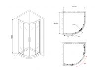 Душевой уголок ABBER Schwarzer Diamant AG01080 80х80 см схема 2