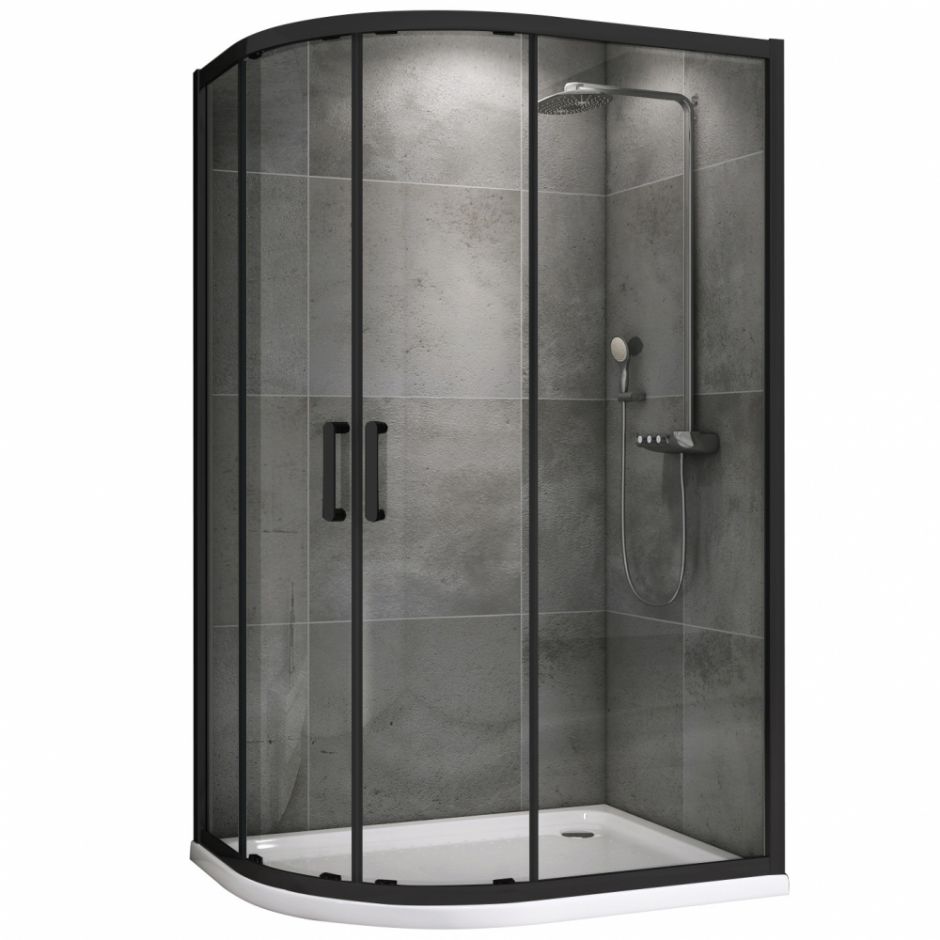 Душевой уголок ABBER Schwarzer Diamant AG01180B 100х80 см