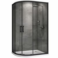 Душевой уголок ABBER Schwarzer Diamant AG01180B 100х80 см схема 1