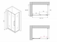 Душевой уголок ABBER Schwarzer Diamant AG30110MH-S60M 110х60 см схема 2