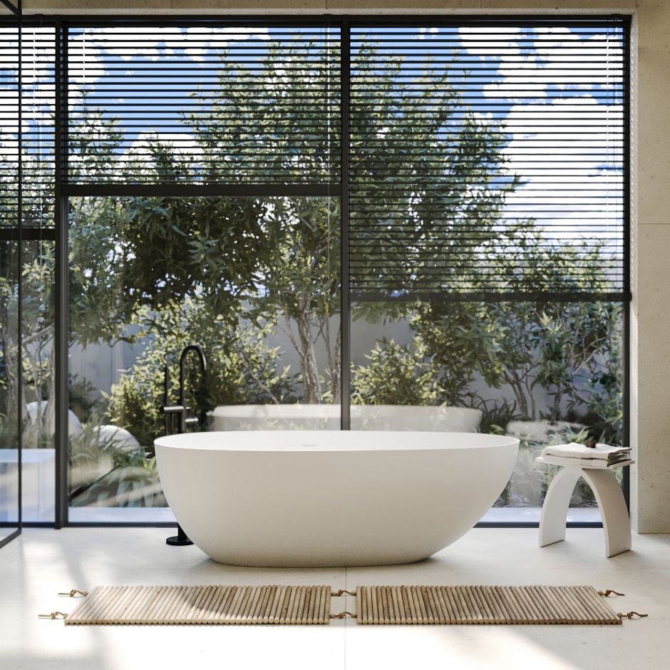 Изображение Ванна из искусственного камня ABBER Stein AS9611NM-1.7 белая матовая