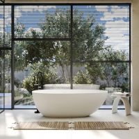 Ванна из искусственного камня ABBER Stein AS9611NM-1.7 белая матовая схема 1