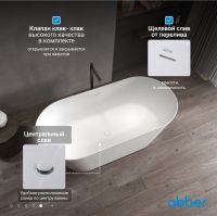 Ванна из искусственного камня ABBER Stein AS9626 белая матовая схема 7