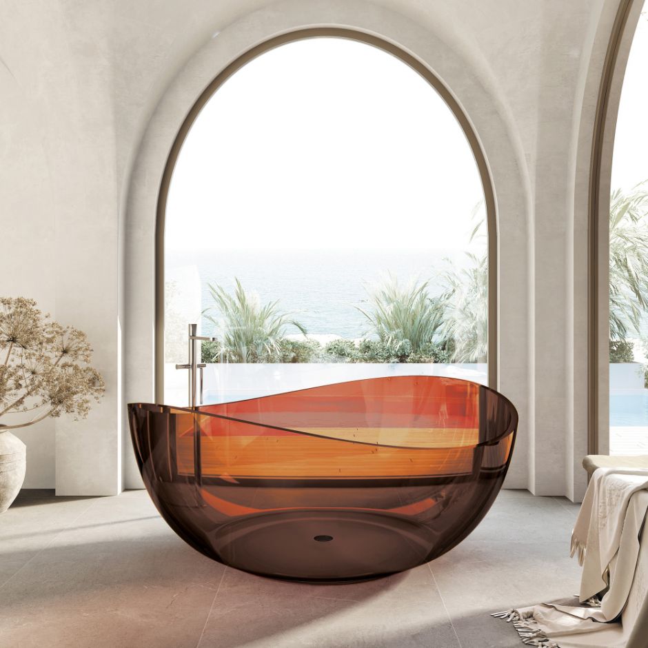 Прозрачная ванна ABBER Kristall AT9705Opal коричневая ФОТО