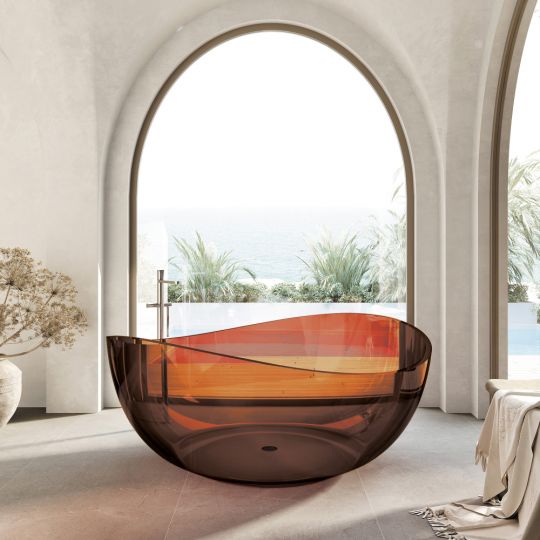 Прозрачная ванна ABBER Kristall AT9705Opal коричневая схема 3