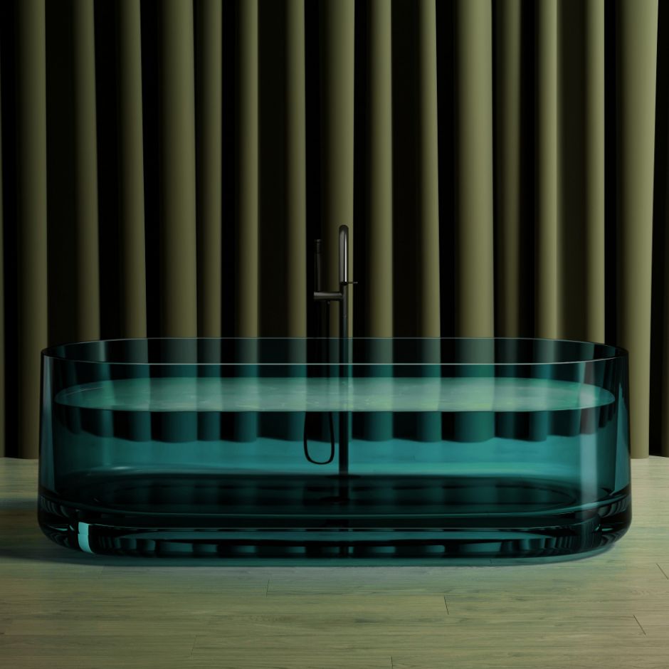 Изображение Прозрачная ванна ABBER Kristall AT9708Aquamarin бирюзовая