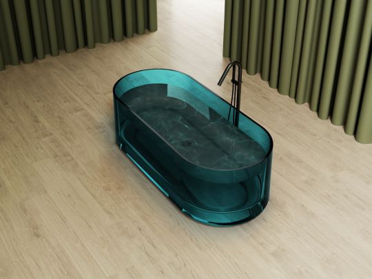 Прозрачная ванна ABBER Kristall AT9708Aquamarin бирюзовая схема 4