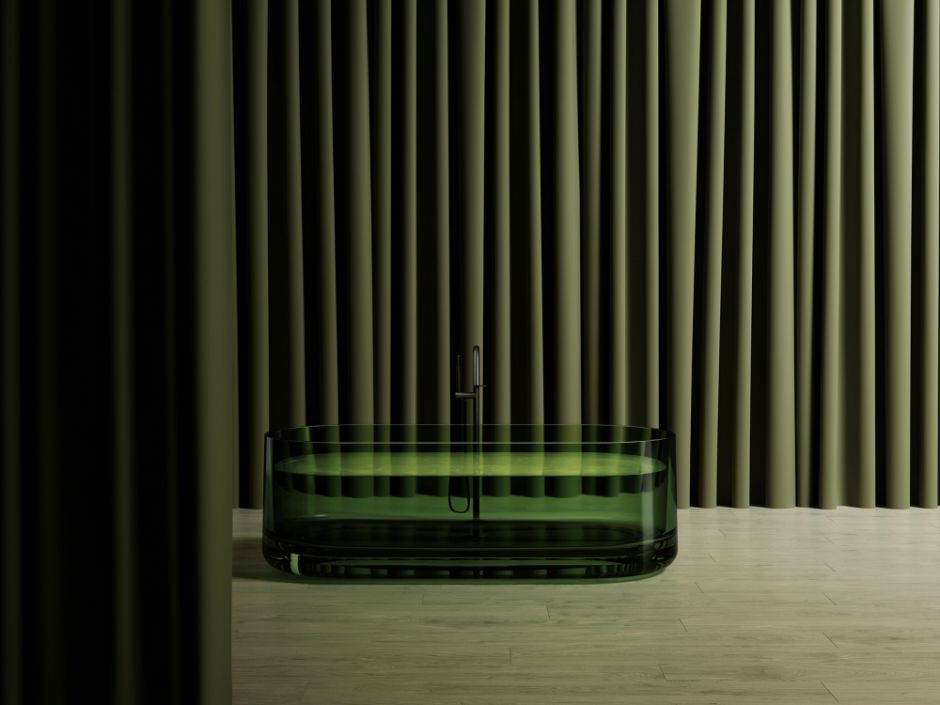 Прозрачная ванна ABBER Kristall AT9708Emerald зеленая ФОТО